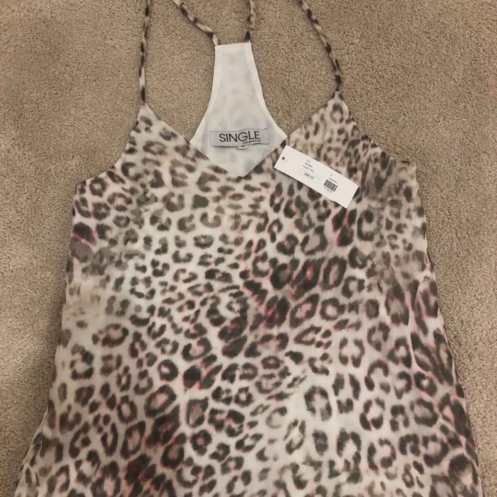 NWT! Cheetah print racer back tank